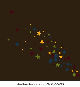 Colorful Stars Confetti, Mystery Sparkling Vector Background. Trendy Glowing Magic Glitter, Lights. Festive Falling Colorful Stars Confetti for Ads, Posters. 