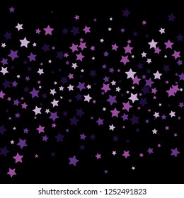 Colorful Stars Confetti, Mystery Sparkling Vector Background. Trendy Glowing Magic Glitter, Lights. Festive Falling Colorful Stars Confetti for Ads, Posters. 

