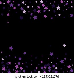 Colorful Stars Confetti, Mystery Sparkling Vector Background. Trendy Glowing Magic Glitter, Lights. Festive Falling Colorful Stars Confetti for Ads, Posters. 
