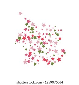 Colorful Stars Confetti, Mystery Sparkling Vector Background. Trendy Glowing Magic Glitter, Lights. Festive Falling Colorful Stars Confetti for Ads, Posters. 
