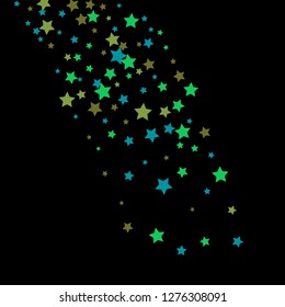 Colorful Stars Confetti, Mystery Sparkling Vector Background. Trendy Glowing Magic Glitter, Lights. Festive Falling Colorful Stars Confetti for Ads, Posters. 
