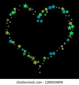 Colorful Stars Confetti, Mystery Sparkling Vector Background. Trendy Glowing Magic Glitter, Lights. Festive Falling Colorful Stars Confetti for Ads, Posters. 
