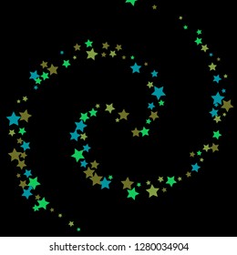 Colorful Stars Confetti, Mystery Sparkling Vector Background. Trendy Glowing Magic Glitter, Lights. Festive Falling Colorful Stars Confetti for Ads, Posters. 
