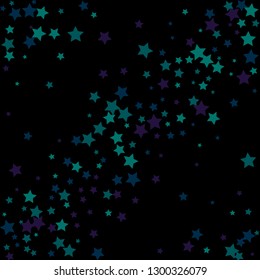 Colorful Stars Confetti, Mystery Sparkling Vector Background. Trendy Glowing Magic Glitter, Lights. Festive Falling Colorful Stars Confetti for Ads, Posters. 
