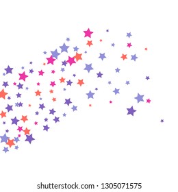 Colorful Stars Confetti, Mystery Sparkling Vector Background. Trendy Glowing Magic Glitter, Lights. Festive Falling Colorful Stars Confetti for Ads, Posters. 

