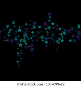 Colorful Stars Confetti, Mystery Sparkling Vector Background. Trendy Glowing Magic Glitter, Lights. Festive Falling Colorful Stars Confetti for Ads, Posters. 

