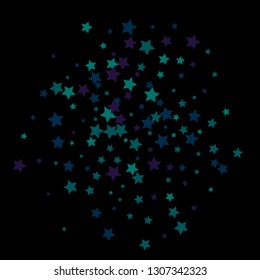Colorful Stars Confetti, Mystery Sparkling Vector Background. Trendy Glowing Magic Glitter, Lights. Festive Falling Colorful Stars Confetti for Ads, Posters. 

