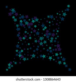 Colorful Stars Confetti, Mystery Sparkling Vector Background. Trendy Glowing Magic Glitter, Lights. Festive Falling Colorful Stars Confetti for Ads, Posters. 
