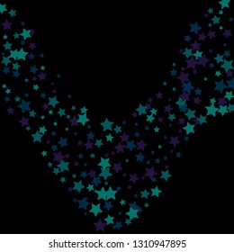Colorful Stars Confetti, Mystery Sparkling Vector Background. Trendy Glowing Magic Glitter, Lights. Festive Falling Colorful Stars Confetti for Ads, Posters. 
