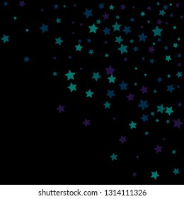 Colorful Stars Confetti, Mystery Sparkling Vector Background. Trendy Glowing Magic Glitter, Lights. Festive Falling Colorful Stars Confetti for Ads, Posters. 
