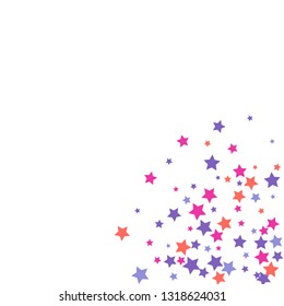 Colorful Stars Confetti, Mystery Sparkling Vector Background. Trendy Glowing Magic Glitter, Lights. Festive Falling Colorful Stars Confetti for Ads, Posters. 
