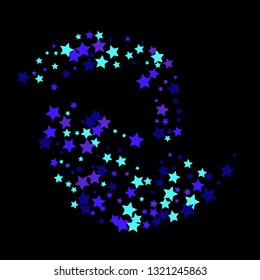 Colorful Stars Confetti, Mystery Sparkling Vector Background. Trendy Glowing Magic Glitter, Lights. Festive Falling Colorful Stars Confetti for Ads, Posters. 
