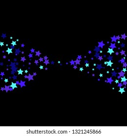 Colorful Stars Confetti, Mystery Sparkling Vector Background. Trendy Glowing Magic Glitter, Lights. Festive Falling Colorful Stars Confetti for Ads, Posters. 
