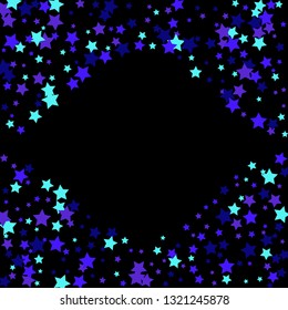 Colorful Stars Confetti, Mystery Sparkling Vector Background. Trendy Glowing Magic Glitter, Lights. Festive Falling Colorful Stars Confetti for Ads, Posters. 
