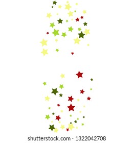 Colorful Stars Confetti, Mystery Sparkling Vector Background. Trendy Glowing Magic Glitter, Lights. Festive Falling Colorful Stars Confetti for Ads, Posters. 
