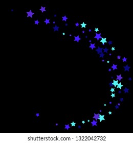 Colorful Stars Confetti, Mystery Sparkling Vector Background. Trendy Glowing Magic Glitter, Lights. Festive Falling Colorful Stars Confetti for Ads, Posters. 
