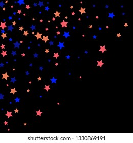 Colorful Stars Confetti, Mystery Sparkling Vector Background. Trendy Glowing Magic Glitter, Lights. Festive Falling Colorful Stars Confetti for Ads, Posters. 
