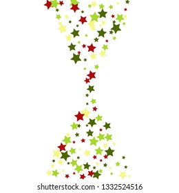 Colorful Stars Confetti, Mystery Sparkling Vector Background. Trendy Glowing Magic Glitter, Lights. Festive Falling Colorful Stars Confetti for Ads, Posters. 
