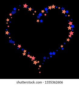 Colorful Stars Confetti, Mystery Sparkling Vector Background. Trendy Glowing Magic Glitter, Lights. Festive Falling Colorful Stars Confetti for Ads, Posters. 
