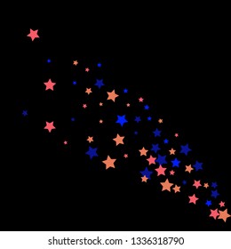 Colorful Stars Confetti, Mystery Sparkling Vector Background. Trendy Glowing Magic Glitter, Lights. Festive Falling Colorful Stars Confetti for Ads, Posters. 
