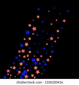 Colorful Stars Confetti, Mystery Sparkling Vector Background. Trendy Glowing Magic Glitter, Lights. Festive Falling Colorful Stars Confetti for Ads, Posters. 
