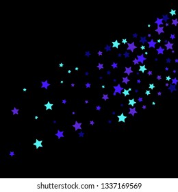 Colorful Stars Confetti, Mystery Sparkling Vector Background. Trendy Glowing Magic Glitter, Lights. Festive Falling Colorful Stars Confetti for Ads, Posters. 
