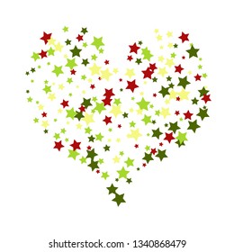 Colorful Stars Confetti, Mystery Sparkling Vector Background. Trendy Glowing Magic Glitter, Lights. Festive Falling Colorful Stars Confetti for Ads, Posters. 
