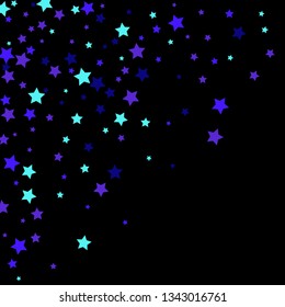 Colorful Stars Confetti, Mystery Sparkling Vector Background. Trendy Glowing Magic Glitter, Lights. Festive Falling Colorful Stars Confetti for Ads, Posters. 
