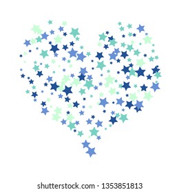 Colorful Stars Confetti, Mystery Sparkling Vector Background. Trendy Glowing Magic Glitter, Lights. Festive Falling Colorful Stars Confetti for Ads, Posters. 
