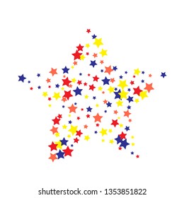 Colorful Stars Confetti, Mystery Sparkling Vector Background. Trendy Glowing Magic Glitter, Lights. Festive Falling Colorful Stars Confetti for Ads, Posters. 
