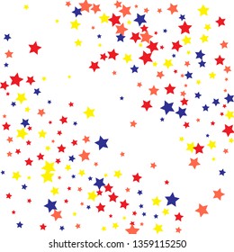 Colorful Stars Confetti, Mystery Sparkling Vector Background. Trendy Glowing Magic Glitter, Lights. Festive Falling Colorful Stars Confetti for Ads, Posters. 
