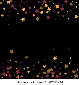 Colorful Stars Confetti, Mystery Sparkling Vector Background. Trendy Glowing Magic Glitter, Lights. Festive Falling Colorful Stars Confetti for Ads, Posters. 
