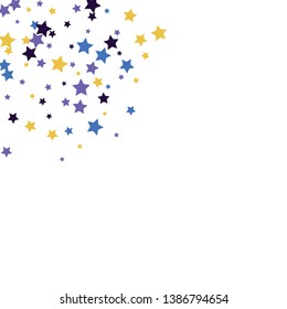 Colorful Stars Confetti, Mystery Sparkling Vector Background. Trendy Glowing Magic Glitter, Lights. Festive Falling Colorful Stars Confetti for Ads, Posters. 
