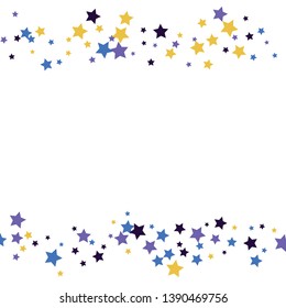 Colorful Stars Confetti, Mystery Sparkling Vector Background. Trendy Glowing Magic Glitter, Lights. Festive Falling Colorful Stars Confetti for Ads, Posters. 
