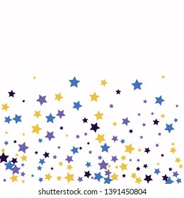 Colorful Stars Confetti, Mystery Sparkling Vector Background. Trendy Glowing Magic Glitter, Lights. Festive Falling Colorful Stars Confetti for Ads, Posters. 
