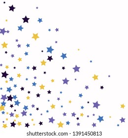 Colorful Stars Confetti, Mystery Sparkling Vector Background. Trendy Glowing Magic Glitter, Lights. Festive Falling Colorful Stars Confetti for Ads, Posters. 
