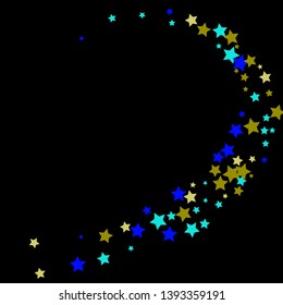 Colorful Stars Confetti, Mystery Sparkling Vector Background. Trendy Glowing Magic Glitter, Lights. Festive Falling Colorful Stars Confetti for Ads, Posters. 

