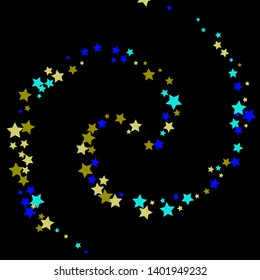 Colorful Stars Confetti, Mystery Sparkling Vector Background. Trendy Glowing Magic Glitter, Lights. Festive Falling Colorful Stars Confetti for Ads, Posters. 
