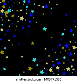 Colorful Stars Confetti, Mystery Sparkling Vector Background. Trendy Glowing Magic Glitter, Lights. Festive Falling Colorful Stars Confetti for Ads, Posters. 