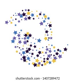Colorful Stars Confetti, Mystery Sparkling Vector Background. Trendy Glowing Magic Glitter, Lights. Festive Falling Colorful Stars Confetti for Ads, Posters. 