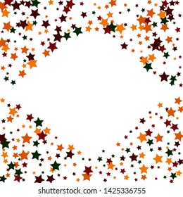 Colorful Stars Confetti, Mystery Sparkling Vector Background. Trendy Glowing Magic Glitter, Lights. Festive Falling Colorful Stars Confetti for Ads, Posters. 
