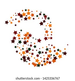 Colorful Stars Confetti, Mystery Sparkling Vector Background. Trendy Glowing Magic Glitter, Lights. Festive Falling Colorful Stars Confetti for Ads, Posters. 
