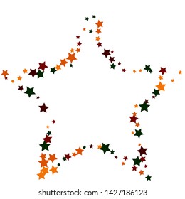 Colorful Stars Confetti, Mystery Sparkling Vector Background. Trendy Glowing Magic Glitter, Lights. Festive Falling Colorful Stars Confetti for Ads, Posters. 
