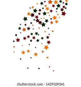 Colorful Stars Confetti, Mystery Sparkling Vector Background. Trendy Glowing Magic Glitter, Lights. Festive Falling Colorful Stars Confetti for Ads, Posters. 
