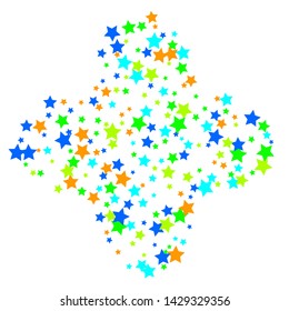 Colorful Stars Confetti, Mystery Sparkling Vector Background. Trendy Glowing Magic Glitter, Lights. Festive Falling Colorful Stars Confetti for Ads, Posters. 
