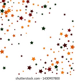 Colorful Stars Confetti, Mystery Sparkling Vector Background. Trendy Glowing Magic Glitter, Lights. Festive Falling Colorful Stars Confetti for Ads, Posters. 
