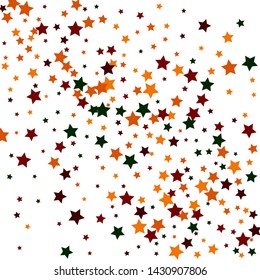 Colorful Stars Confetti, Mystery Sparkling Vector Background. Trendy Glowing Magic Glitter, Lights. Festive Falling Colorful Stars Confetti for Ads, Posters. 
