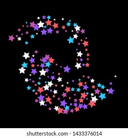 Colorful Stars Confetti, Mystery Sparkling Vector Background. Trendy Glowing Magic Glitter, Lights. Festive Falling Colorful Stars Confetti for Ads, Posters. 
