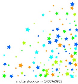 Colorful Stars Confetti, Mystery Sparkling Vector Background. Trendy Glowing Magic Glitter, Lights. Festive Falling Colorful Stars Confetti for Ads, Posters. 

