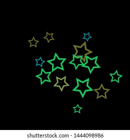 Colorful Stars Confetti, Mystery Sparkling Vector Background. Trendy Glowing Magic Glitter, Lights. Festive Falling Colorful Stars Confetti for Ads, Posters. 
